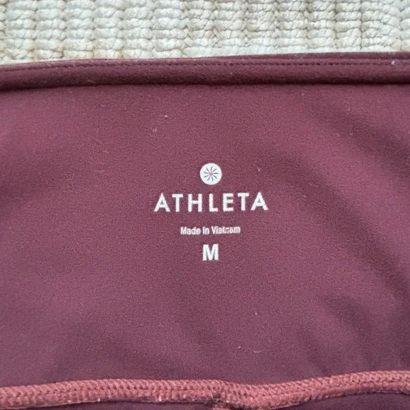 Athleta Burgundy Capri Leggings | Women’s Medium | High-Rise Athletic Yoga Pants - Picture 4 of 5